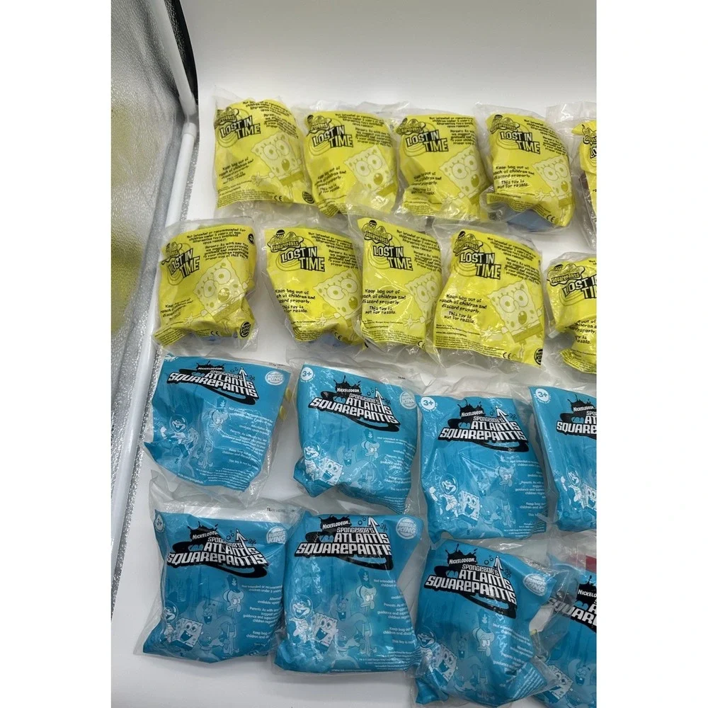 BURGER KING SPONGEBOB LOST IN TIME & ATLANTIS SQUAREPANTIS 21 SEALED + 1 LOOSE